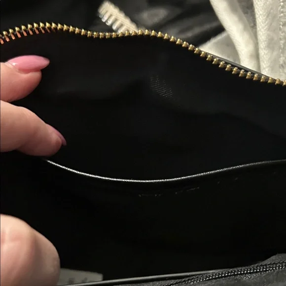 Sharif Black Iridescent Croc-Embossed Leather Bag NWT - Picture 13 of 16